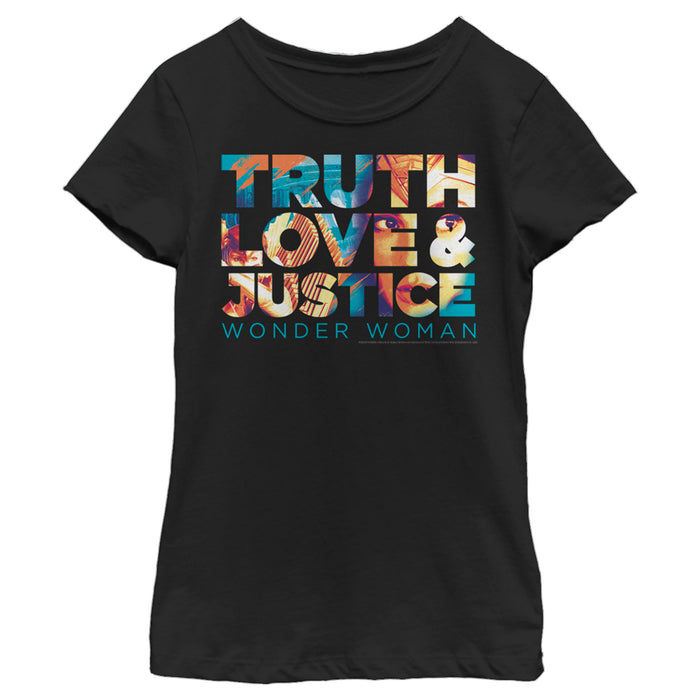 fifth sun Girl's Wonder Woman 1984 Truth Love Justice T-Shirt