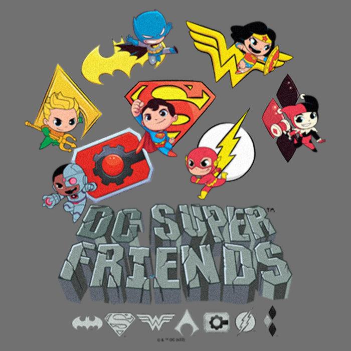 Fifth Sun Infant's DC Super Friends Character Logos Onesie