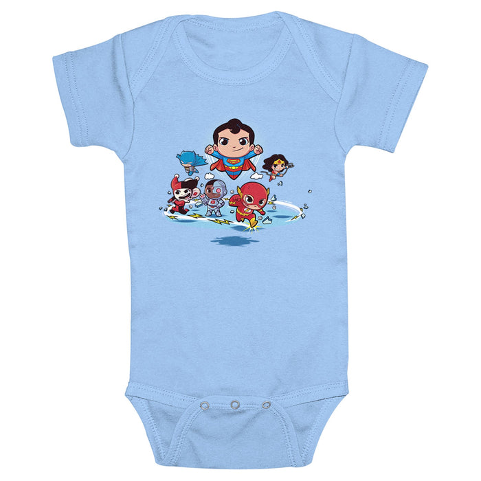 fifth sun Infant's DC Super Friends Chibi Action Group Onesie