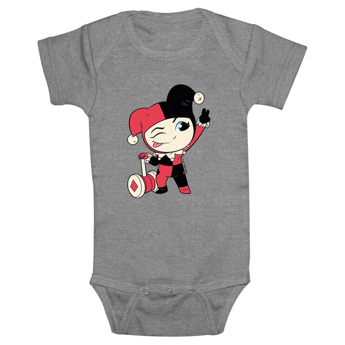 fifth sun Infant's DC Super Friends Chibi Harley Quinn Onesie