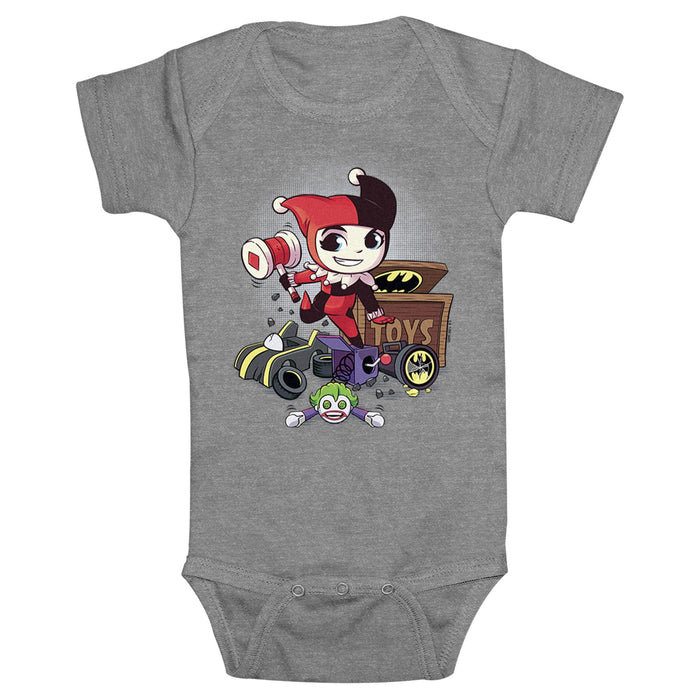 fifth sun Infant's DC Super Friends Chibi Harley Quinn Toys Onesie