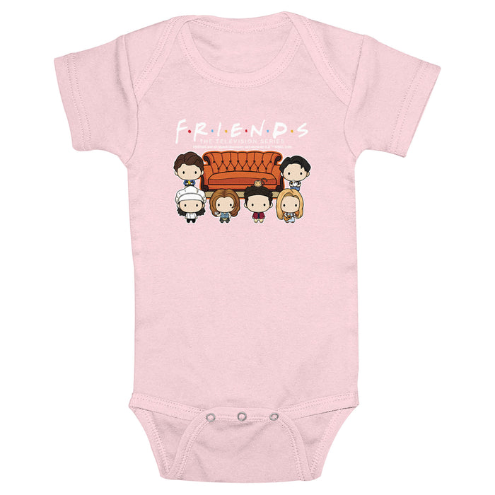fifth sun Infant's Friends Central Perk Couch Crew Chibi Onesie