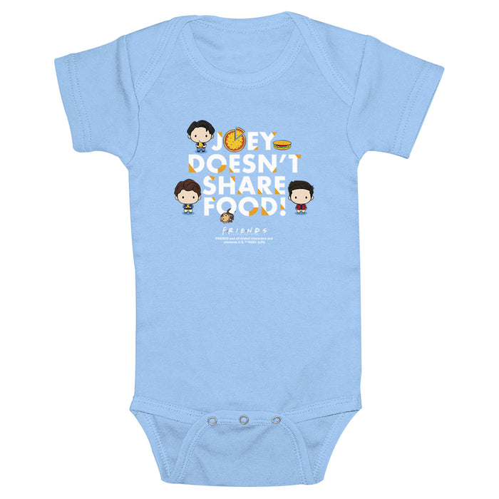 fifth sun Infant's Friends Joey Doesn't Share Chibi Quote Onesie