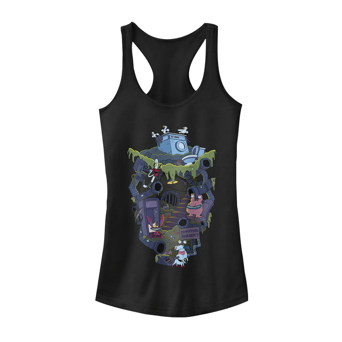 fifth sun Junior's Aaahh Real Monsters Underground Lair Racerback Tank Top