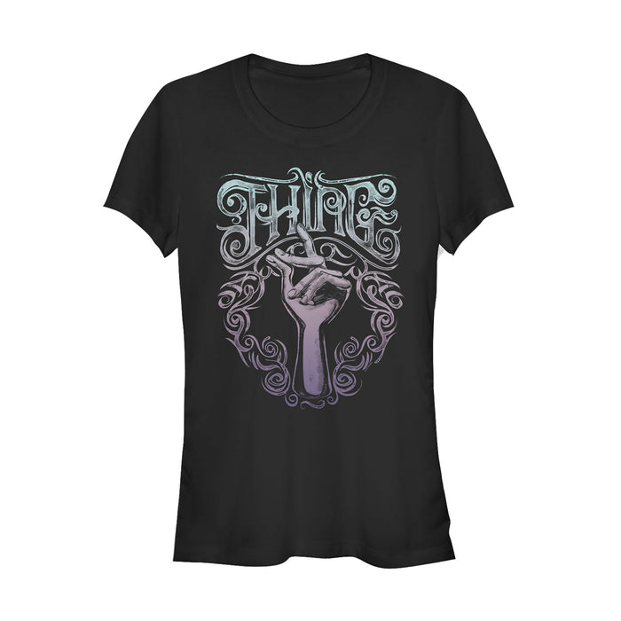 fifth sun Junior's Addams Family Thing Ornate Snap T-Shirt