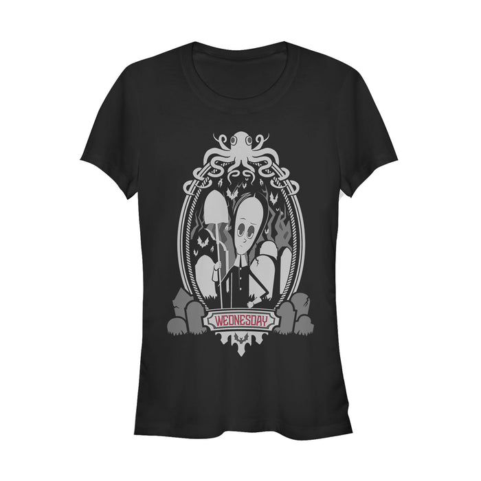 fifth sun Junior's Addams Family Wednesday Octopus Portrait T-Shirt