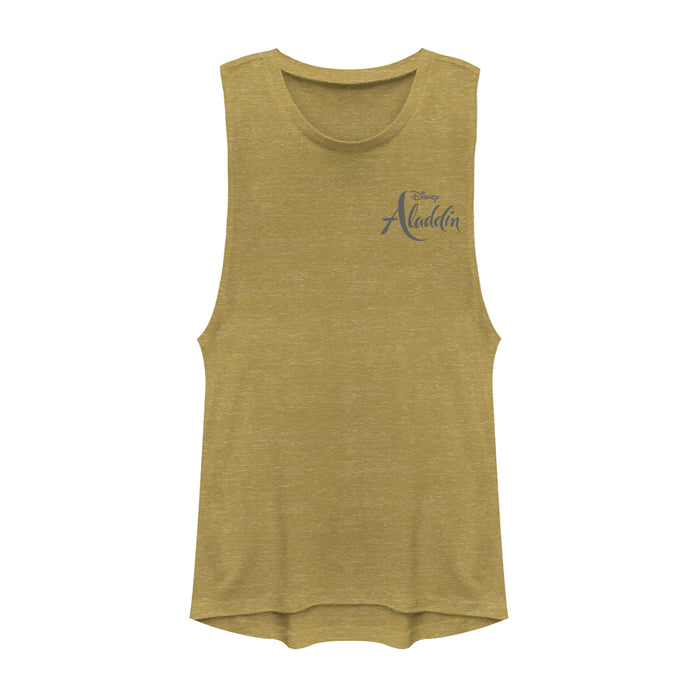 fifth sun Junior's Aladdin Title Logo Badge Festival Muscle Tee