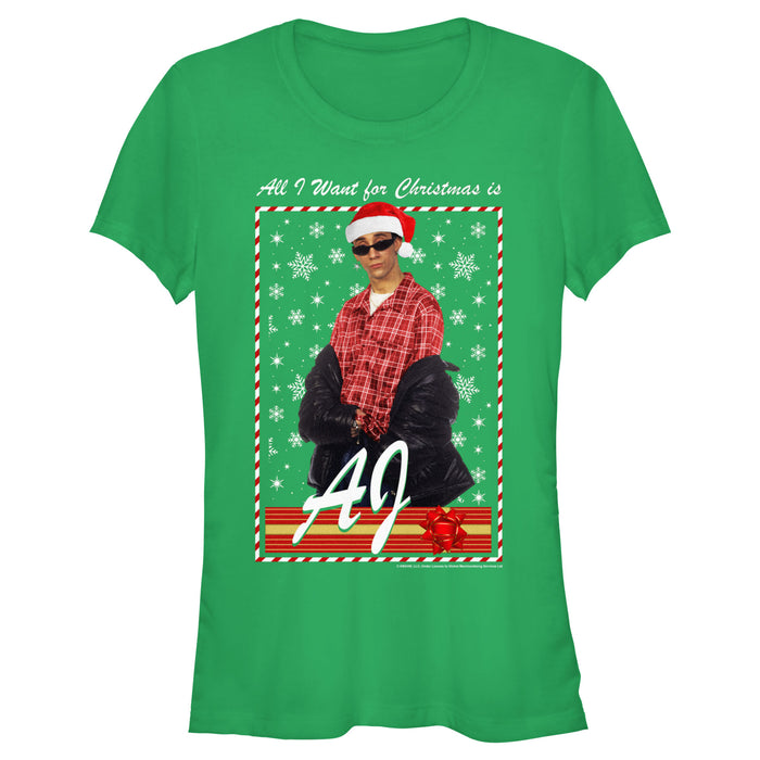 fifth sun Junior's Backstreet Boys AJ All I Want for Christmas T-Shirt