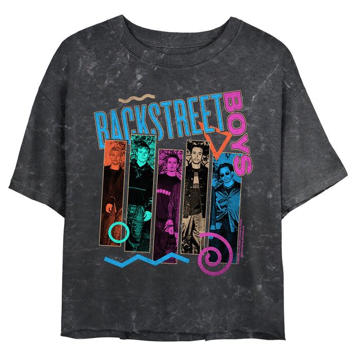 fifth sun Junior's Backstreet Boys Color Photo Stripes T-Shirt