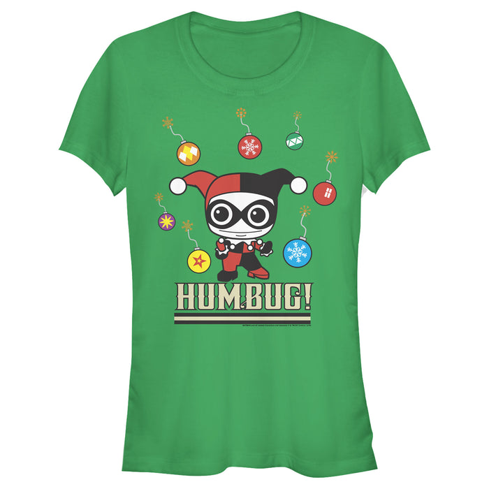 fifth sun Junior's Batman Christmas Humbug Harley Quinn T-Shirt
