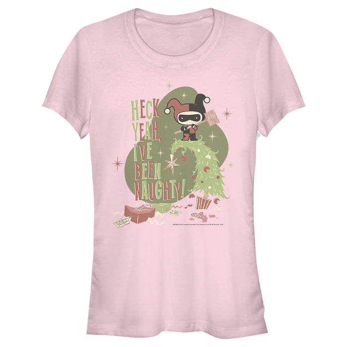fifth sun Junior's Batman Christmas Naughty Harley Quinn T-Shirt