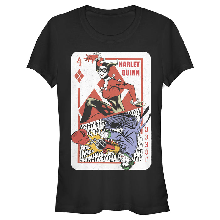 fifth sun Junior's Batman Harley Quinn Joker Poker Card T-Shirt