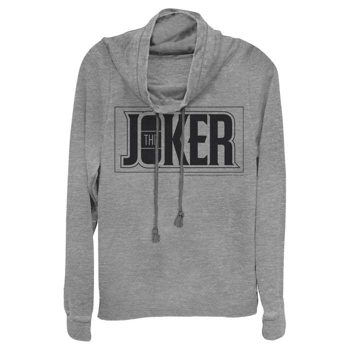 fifth sun Junior's Batman Joker Text Logo Cowl Neck Sweatshirt