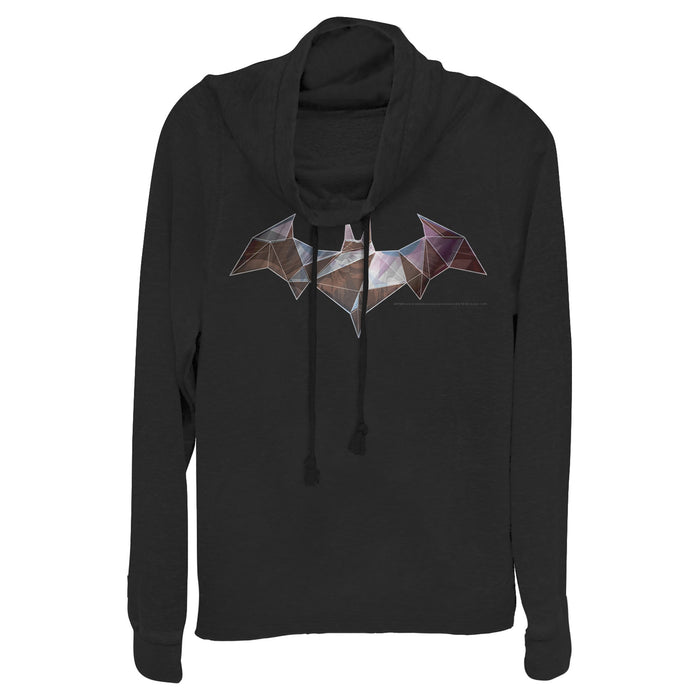 fifth sun Junior's Batman Logo Geometric Wing Cowl Neck Sweatshirt