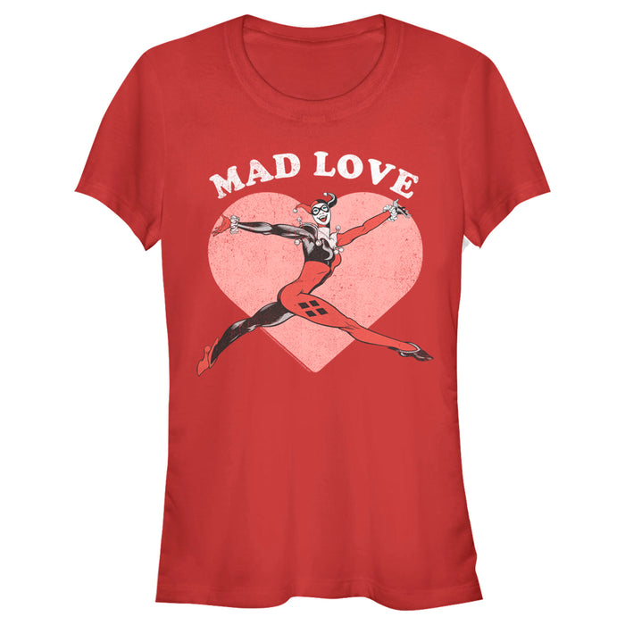 fifth sun Junior's Batman Valentine's Day Harley Quinn Mad Love T-Shirt