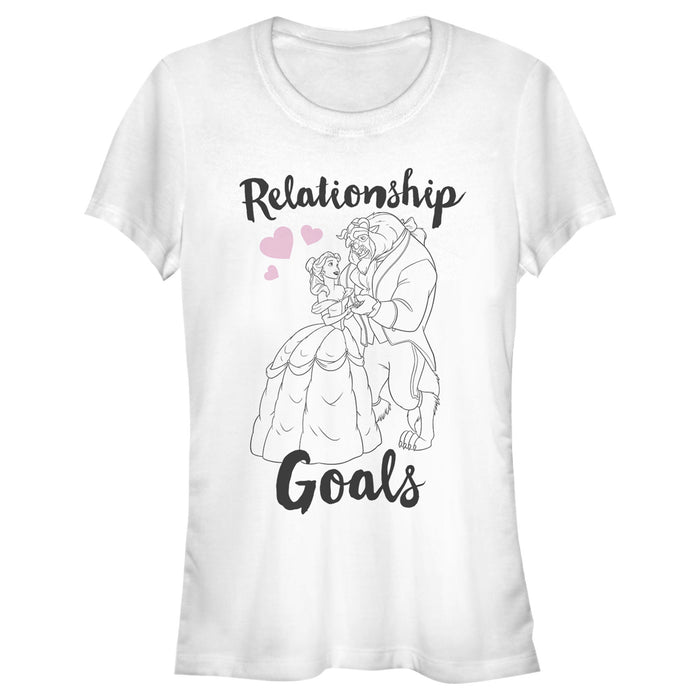 fifth sun Junior's Beauty and the Beast Belle and Beast Relationship Goals T-Shirt
