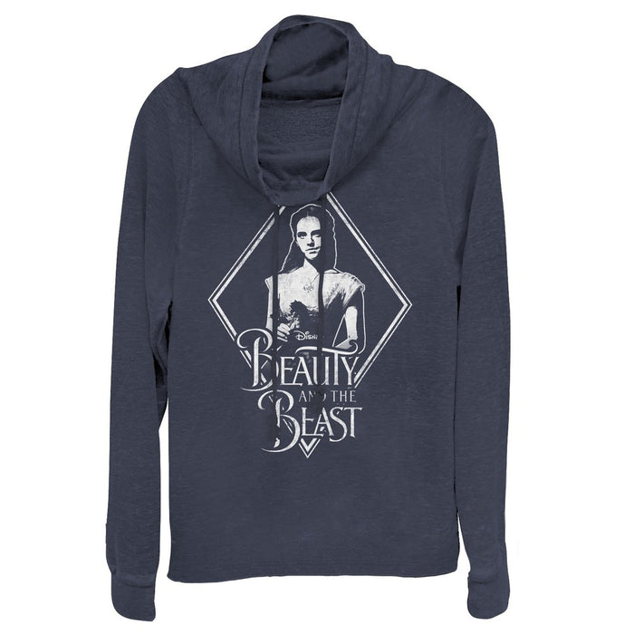 fifth sun Junior's Beauty and the Beast Belle Diamond Cowl Neck Sweatshirt