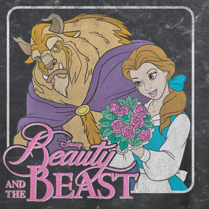 Fifth Sun Junior's Beauty And The Beast Distressed Bouquet Frame T-Shirt
