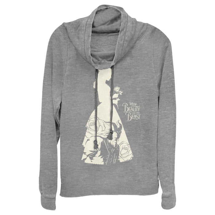 Fifth Sun Junior's Beauty And The Beast Dress Silhouette Cowl Neck Sweatshirt
