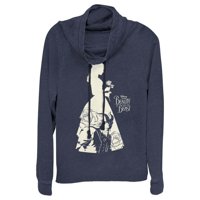 Fifth Sun Junior's Beauty And The Beast Dress Silhouette Cowl Neck Sweatshirt