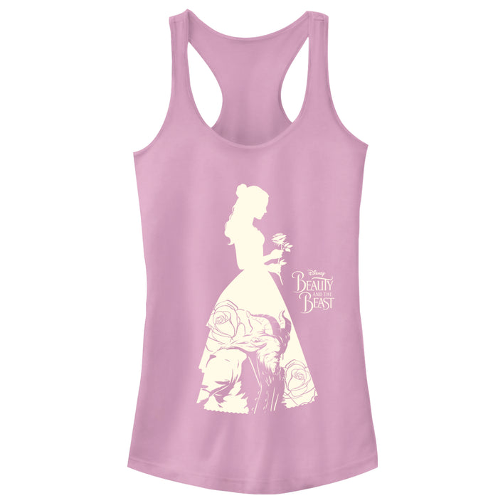 Fifth Sun Junior's Beauty And The Beast Dress Silhouette Racerback Tank Top