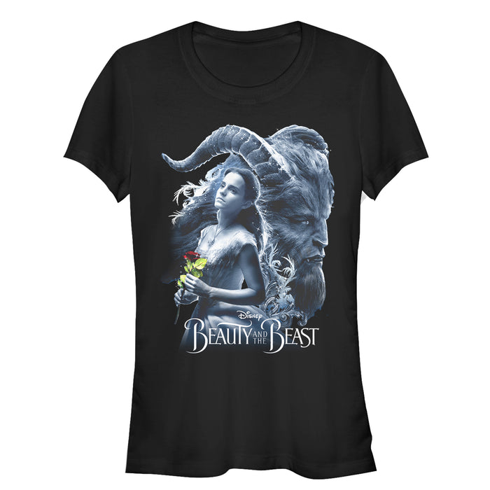 fifth sun Junior's Beauty and the Beast Frosted Lovers T-Shirt