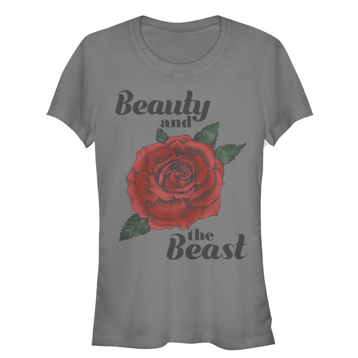 fifth sun Junior's Beauty and the Beast Rose T-Shirt