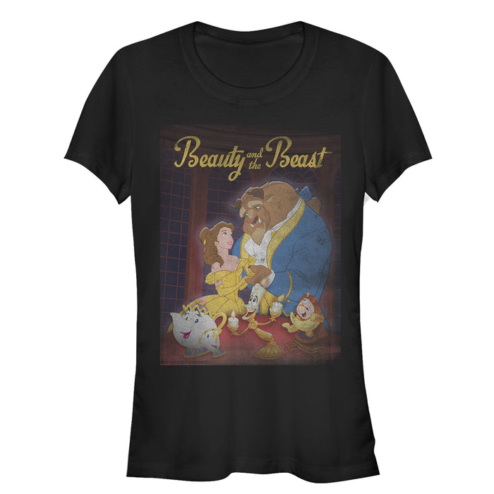 fifth sun Junior's Beauty and the Beast Vintage Poster T-Shirt