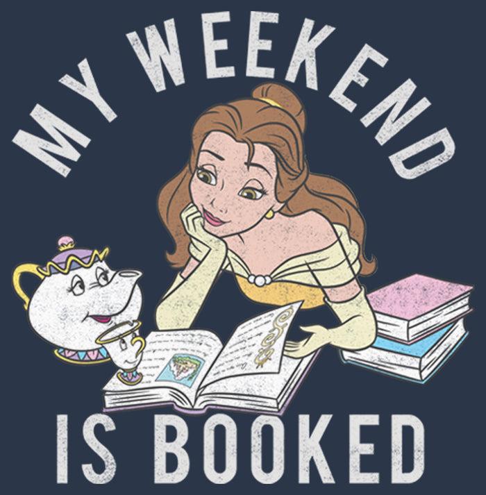 Fifth Sun Junior's Beauty And The Beast Weekend Booked Racerback Tank Top