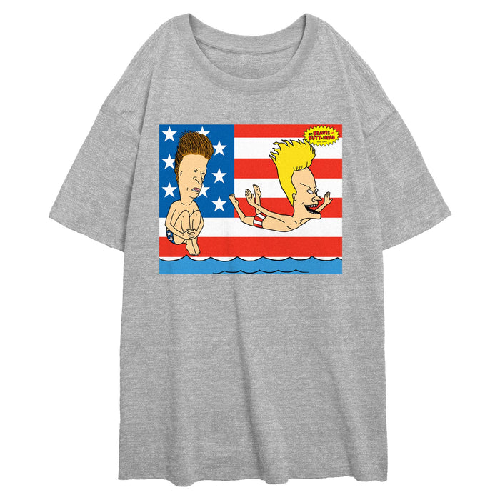 fifth sun Junior's Beavis and Butt-Head American Beach T-Shirt
