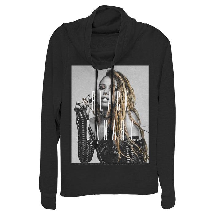 fifth sun Junior's Birds of Prey Canary Portrait Cowl Neck Sweatshirt