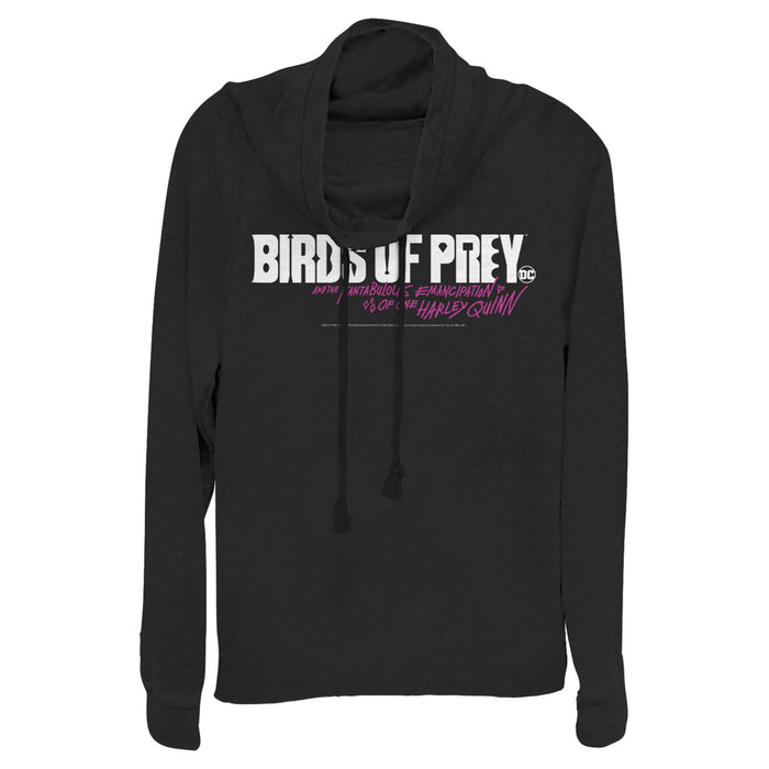 fifth sun Junior's Birds of Prey Fantabulous Logo Cowl Neck Sweatshirt