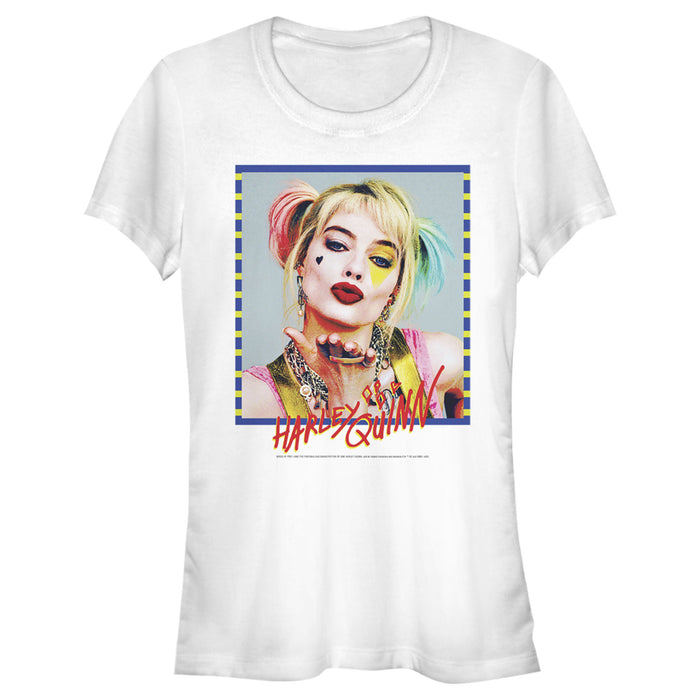 fifth sun Junior's Birds of Prey Harley Quinn Blowing Kiss T-Shirt