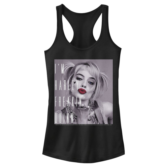 fifth sun Junior's Birds of Prey I'm Harley Freakin' Quinn Racerback Tank Top