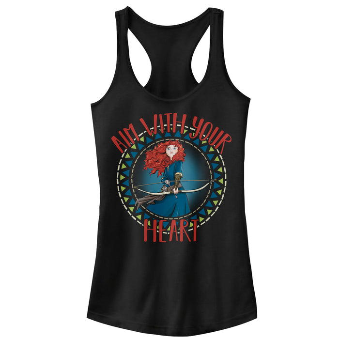 fifth sun Junior's Brave Merida Aim With Heart Racerback Tank Top
