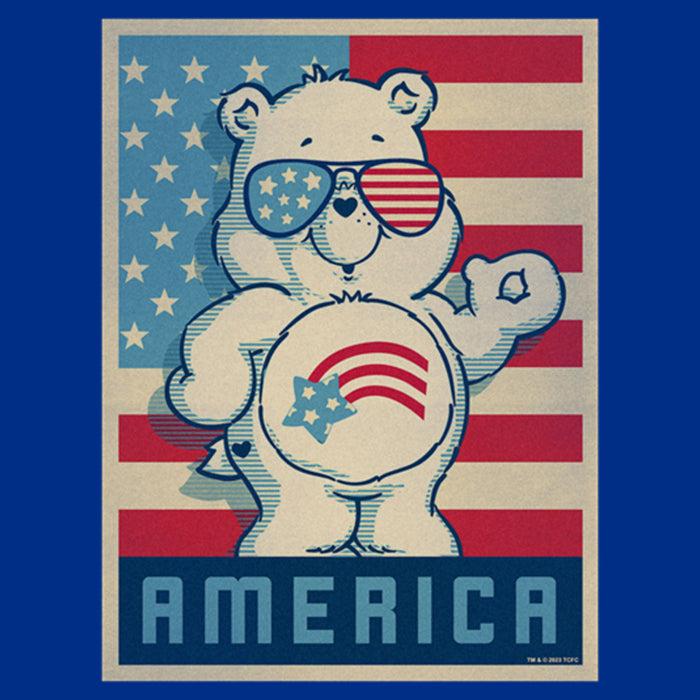 Fifth Sun Junior's Care Bears Retro America Cares Bear T-Shirt