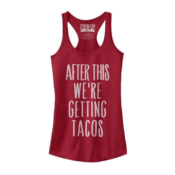Fifth Sun Junior's CHIN UP After This Getting Tacos Racerback Tank Top