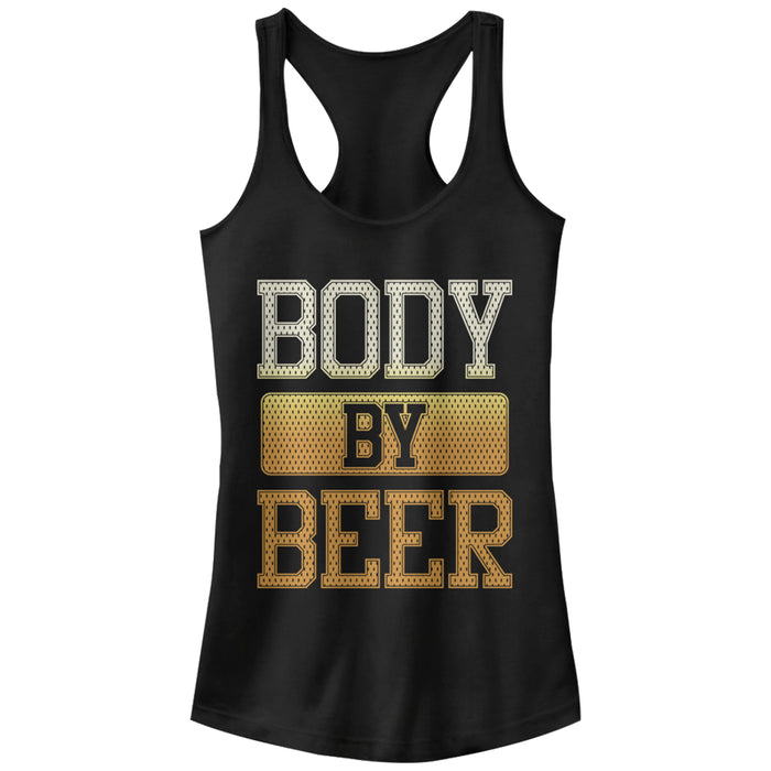 fifth sun Junior's CHIN UP Body By Beer Racerback Tank Top