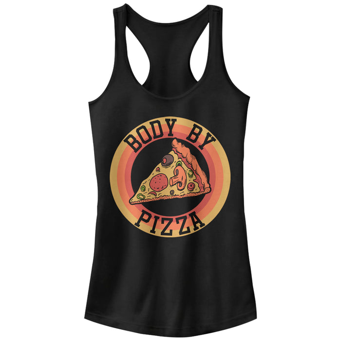 fifth sun Junior's CHIN UP Body By Pizza Racerback Tank Top