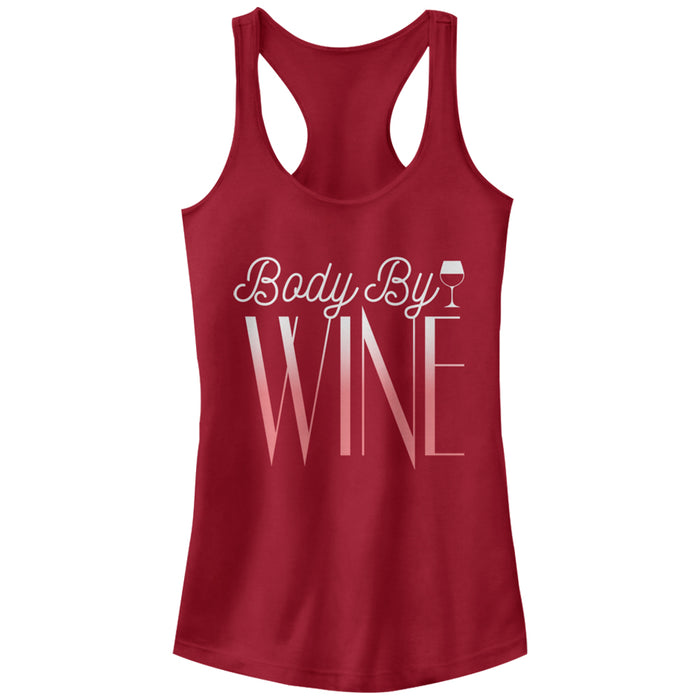 fifth sun Junior's CHIN UP Body By Wine Racerback Tank Top