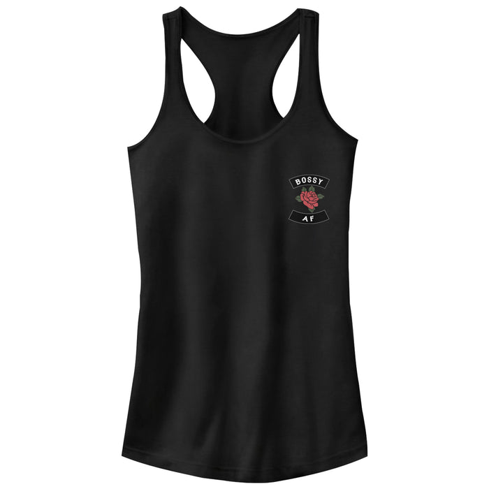 fifth sun Junior's CHIN UP Bossy AF Rose Racerback Tank Top