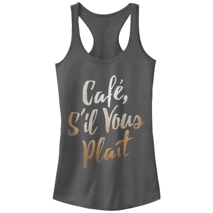 fifth sun Junior's CHIN UP Cafe S'il Vous Plait Racerback Tank Top