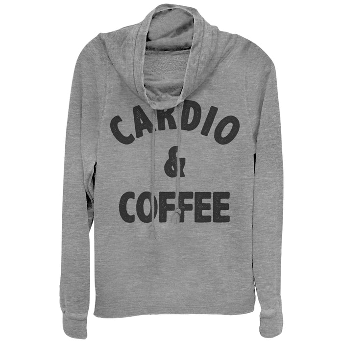 fifth sun Junior's CHIN UP Cardio Coffee Cowl Neck Sweatshirt