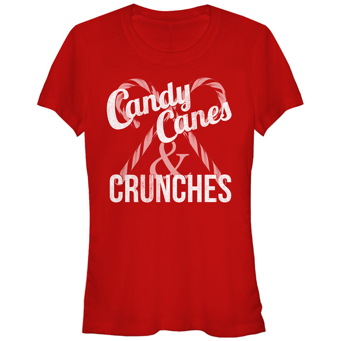 fifth sun Junior's CHIN UP Christmas Candy Canes and Crunches T-Shirt