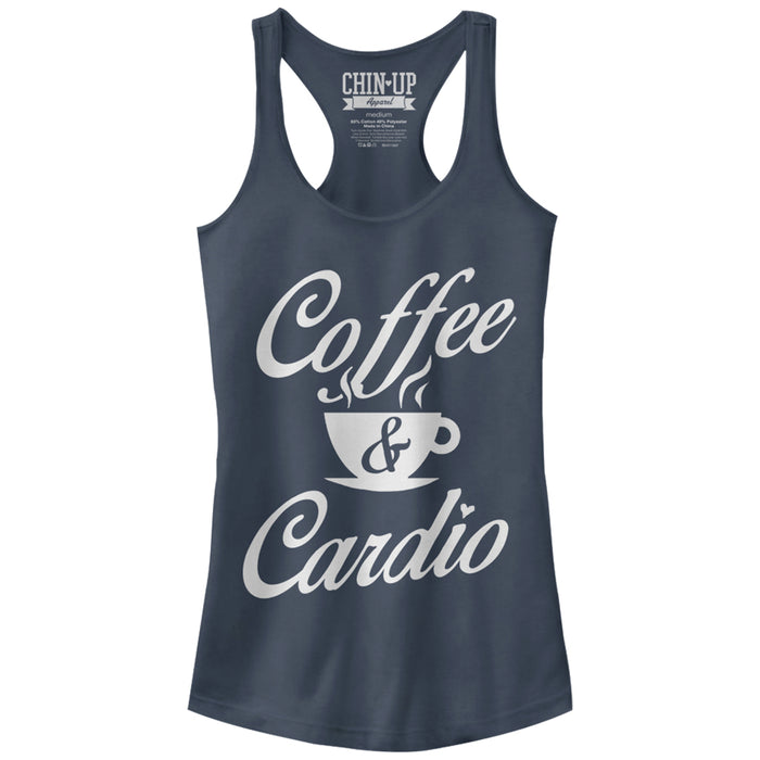 fifth sun Junior's CHIN UP Coffee and Cardio Racerback Tank Top