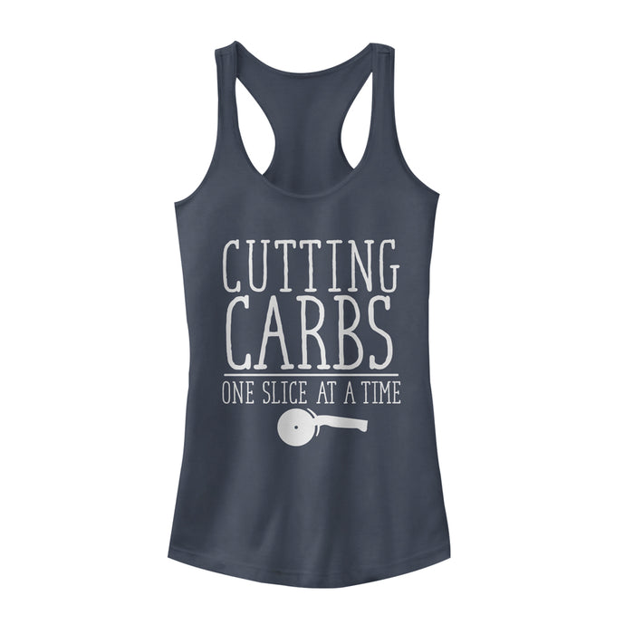 fifth sun Junior's CHIN UP Cutting Pizza Carbs Racerback Tank Top