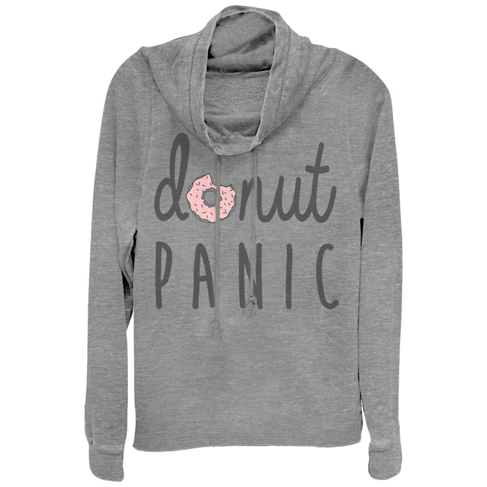 fifth sun Junior's CHIN UP Donut Panic Cowl Neck Sweatshirt