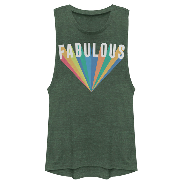 fifth sun Junior's CHIN UP Fabulous Rainbow Festival Muscle Tee