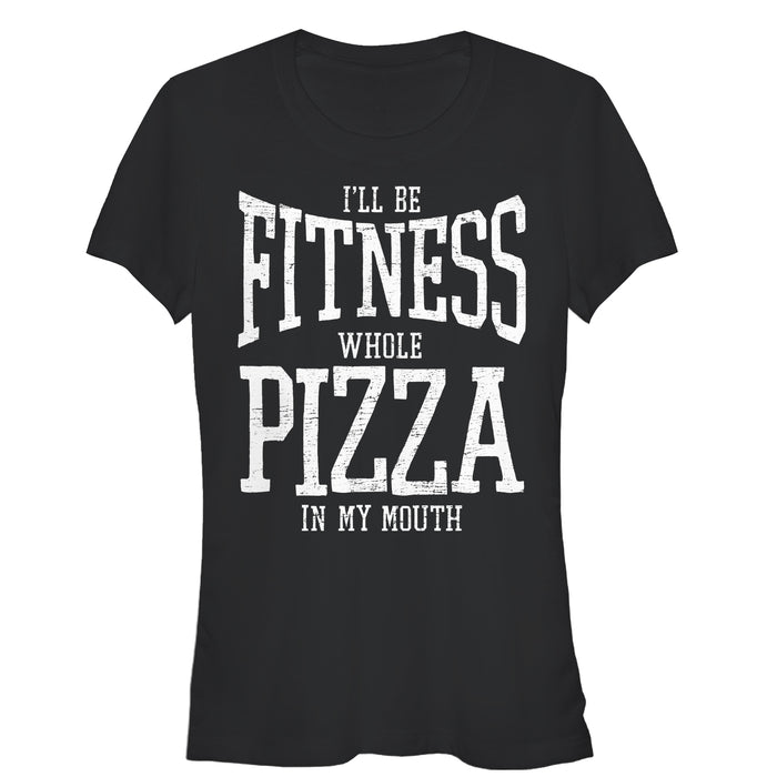 fifth sun Junior's CHIN UP Fitness Whole Pizza T-Shirt
