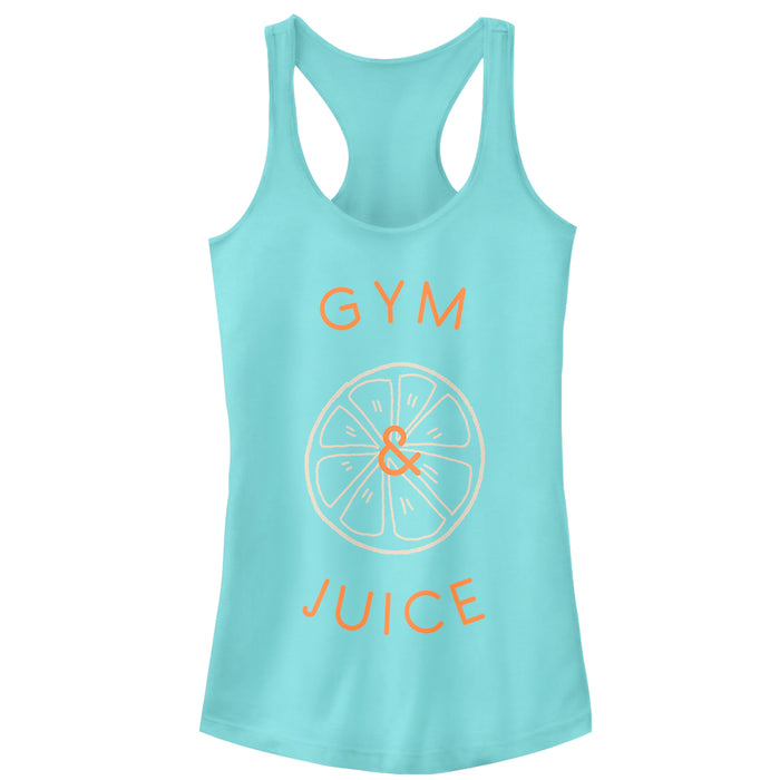 fifth sun Junior's CHIN UP Gym and Juice Racerback Tank Top